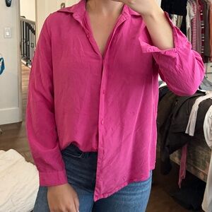 Women's Pink Button-Up Shirt
